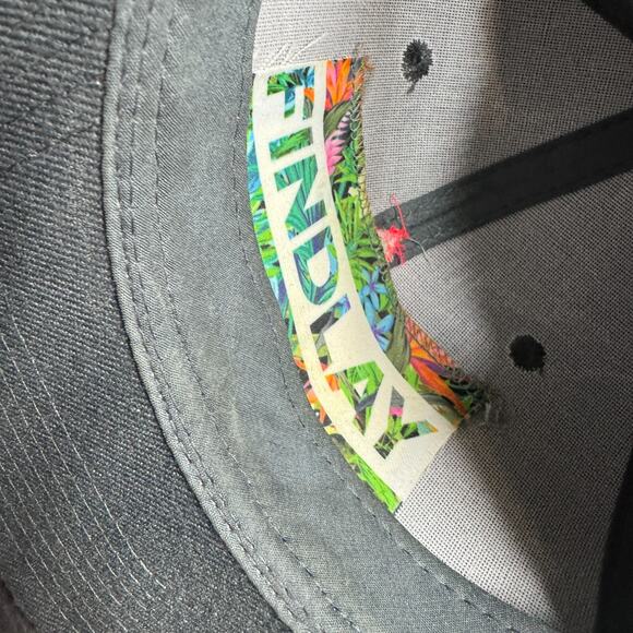 FINDLAY Logo Flat Bill Rope Snapback Hat Gray Neon Logo Hidden Pocket - Picture 6 of 6